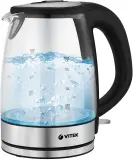 Чайник электрический Vitek VT-1180 1.7л. 2200Вт серебристый/черный корпус: стекло/пластик Image