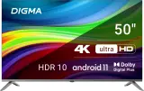 Телевизор LED Digma 50" DM-LED50UBB41 Android TV Frameless Metal темно-серебристый/серебристый 4K Ultra HD 60Hz DVB-T DVB-T2 DVB-C DVB-S DVB-S2 USB WiFi Smart TV Image