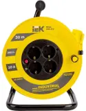 Удлинитель силовой IEK Industrial (WKP14-10-04-30) 1кв.мм 4розет. 30м ПВС 10A катушка желтый Image