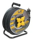 Удлинитель силовой IEK Professional (WKP16-16-04-30-44) 3x1.5кв.мм 4розет. 30м КГ 16A метал.катушка серый Image