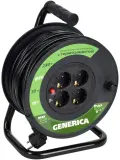 Удлинитель силовой IEK УК30 (WKP20-16-04-30-G) 2x1.5кв.мм 4розет. 30м ПВС 16A катушка черный Image