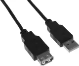 Кабель-удлинитель KingPrice KP-AmAf-v2-1.5m ver2.0 USB A(m) USB A(f) 1.5м черный Image