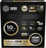 Кабель аудио-видео Cactus CS-HDMI-AOC-2-10 HDMI (m)/HDMI (m) 10м. позолоч.конт. черный Image