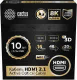 Кабель аудио-видео Cactus CS-HDMI-AOC-2.1-20 HDMI (m)/HDMI (m) 20м. позолоч.конт. черный Image