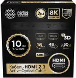 Кабель аудио-видео Cactus CS-HDMI-AOC-2.1-50 HDMI (m)/HDMI (m) 50м. позолоч.конт. черный Image