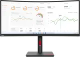 Монитор Lenovo 34" ThinkVision T34w-30 черный IPS LED 4ms 21:9 HDMI M/M матовая HAS Piv 3000:1 350cd 178гр/178гр 3440x1440 60Hz DP QHD USB 9.5кг Image