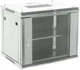 Шкаф коммутационный Rexant (04-0964-111) настенный 9U 600x450мм пер.дв.стекл 2 бок.пан. металл направл.под винты 60кг серый 230град. IP20 сталь Image