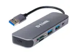 Концентратор USB D-Link DUB-1325/A1A, 2-port USB 3.0, USB Type-C port, SD and microSD card slots Hub.2 downstream USB type A (female) ports, 1 downstream USB type C (female) port, 1 upstream USB type A (male), 1 SD Image