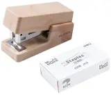 Степлер мини Deli NS083C BEIGE Nusign 24/6 26/6 (25листов) бежевый 830скоб пластик коробка Image