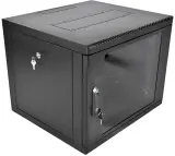 Шкаф коммутационный ЦМО (ШРН-М-9.500-9005) настенный 9U 600x520мм пер.дв.стекл 130кг черный 456мм 19.35кг 180град. 480мм металл Image
