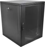Шкаф коммутационный ЦМО (ШРН-М-12.500-9005) настенный 12U 600x520мм пер.дв.стекл 130кг черный 456мм 21.6кг 180град. 610мм Image