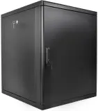 Шкаф коммутационный ЦМО (ШРН-М-15.650.1-9005) настенный 15U 600x650мм пер.дв.металл направл.под закл.гайки 120кг черный 581мм 27.36кг 180град. 745мм IP20 сталь Image