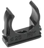 Держатель IEK CTA10D-CF25-K02-100 односторонний с защелкой 25мм полистирол черный (упак.:1шт) Image