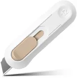 Нож канцелярский Deli NS065White шир.лез.12мм выдвижное лезвие пластик белый блистер Image