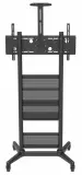 Мобильная стойка Wize Pro [M75] для широкоформатных и интерактивных панелей 32”– 75”, Max VESA 800x400 мм, высота 167 см, полка для медиаплеера, полка для камеры ВКС, до 120 кг, черн.(2 места) Image